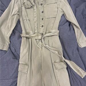 Frame Denim Stylish Olive Green Utility Jumpsuit